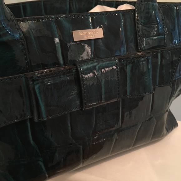 Teal Patent Leather Kate Spade tote bag - Picture 2 of 8